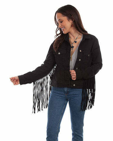 Black Fringe Denim Jackets