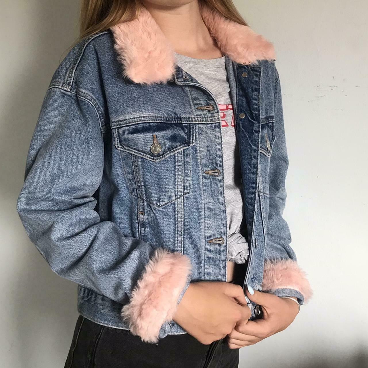 Denim Jacket with Pink Fur A Fashion Must-Have