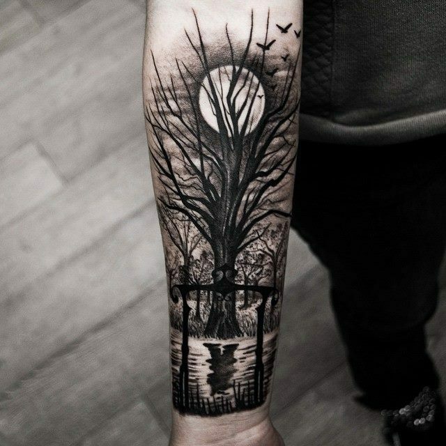 Half Arm Forest Tattoo The Perfect Blend of Nature and Art