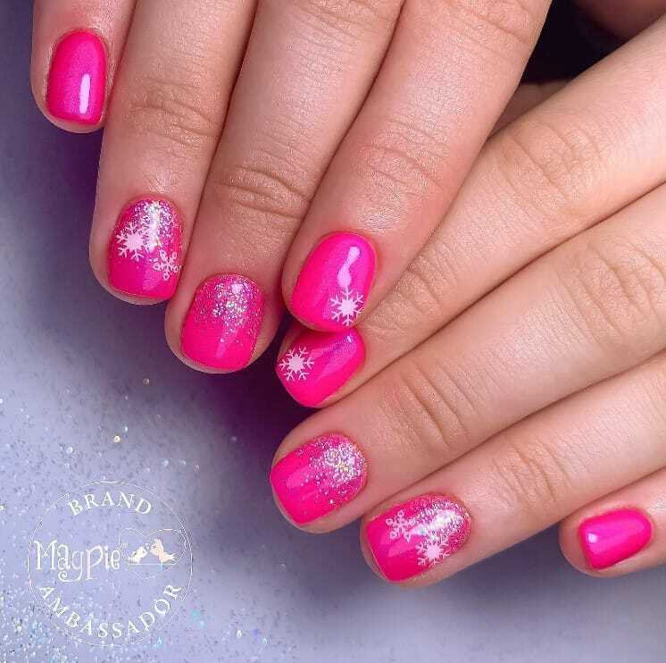 Hot Pink Nails with Design Adding a Pop of Color to Your Nail Game