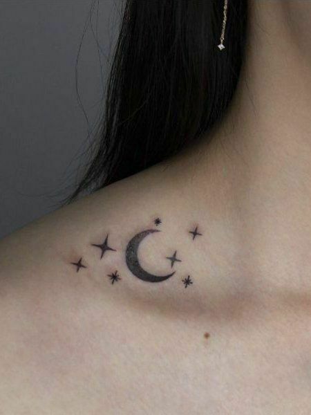 Moon and Star Tattoo A Celestial Combination