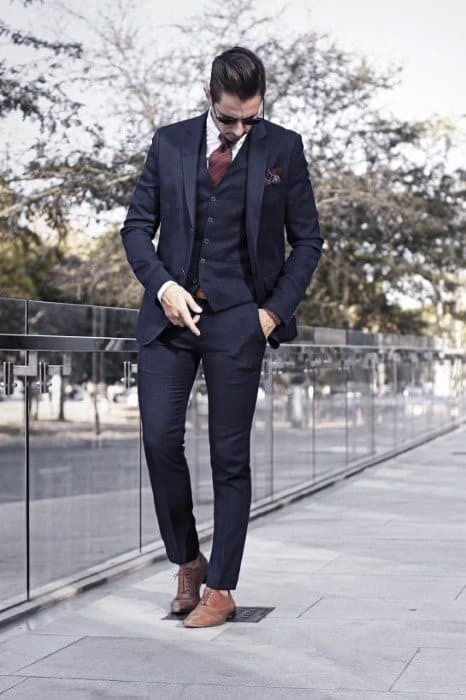 Navy Blue Suit with Brown Shoes A Perfect Combination