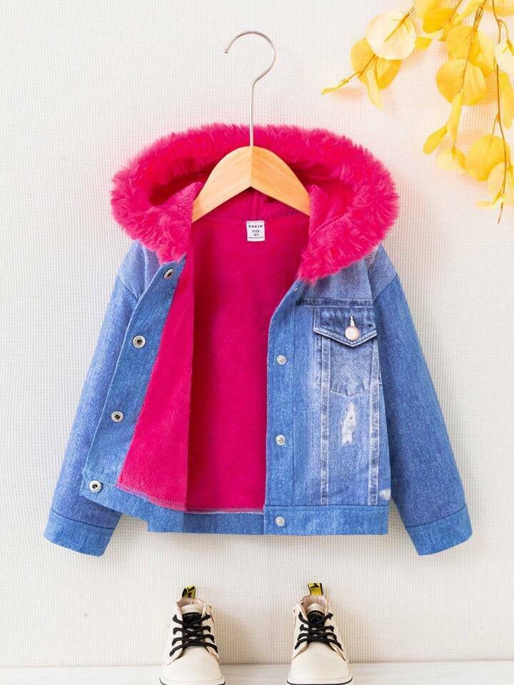 The Hottest Trend Pink Fur Denim Jacket