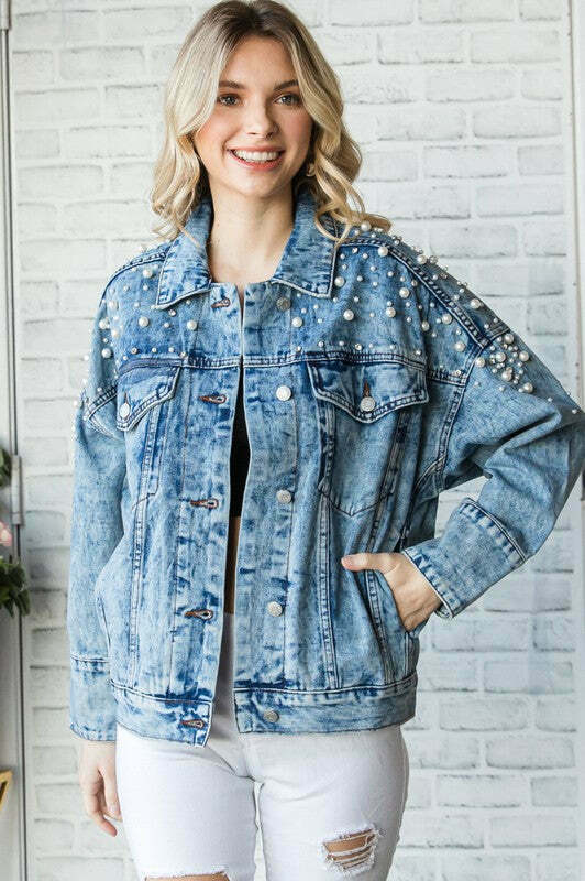 Rhinestone Denim Jacket Plus Size The Perfect Sparkly Addition to Your Wardrobe