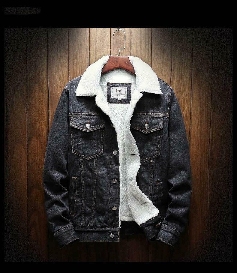 Sherpa Lined Black Denim Jackets