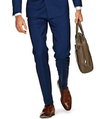 The Perfect Combination Navy Suit and Brown Shoes