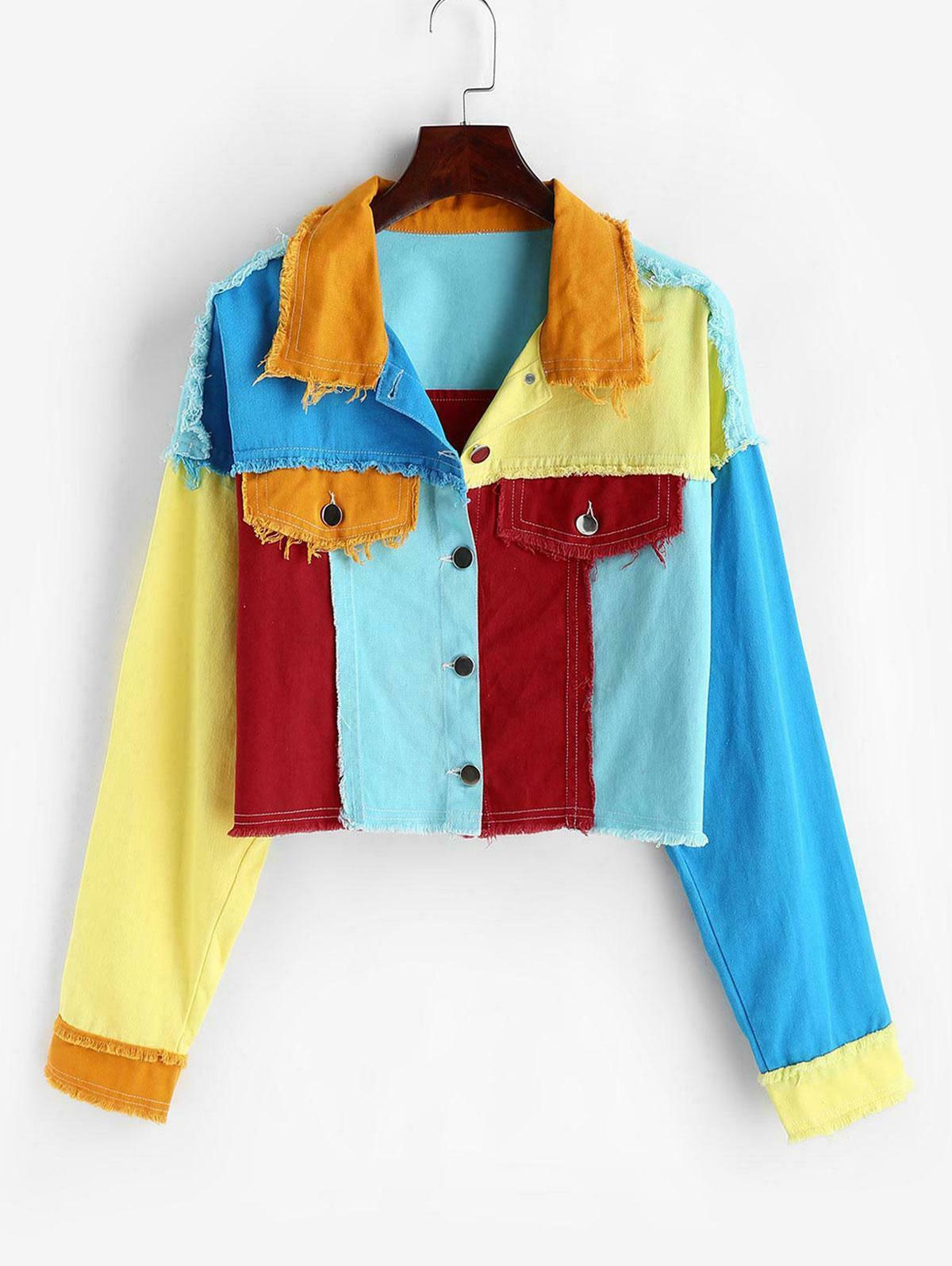 The Trendy Color Block Jean Jacket A Fashion Must-Have