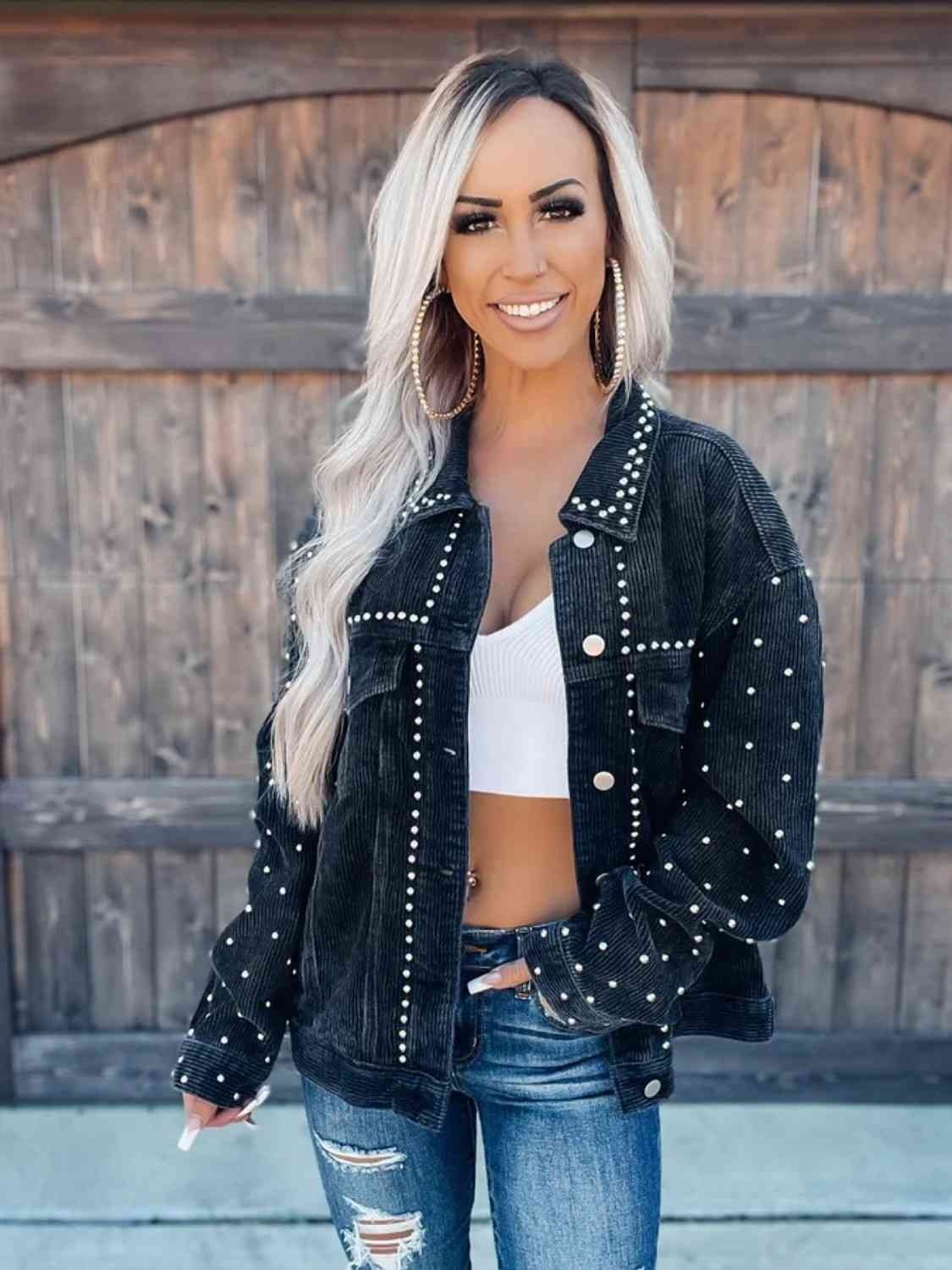 The Versatile and Edgy Studded Denim Jacket