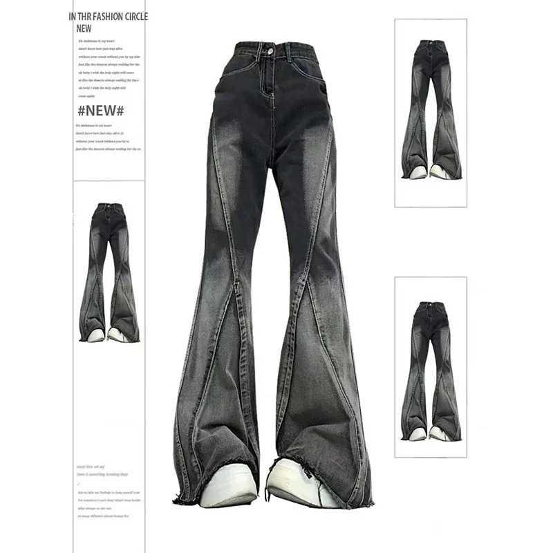 American Vintage High Waist Straight Jeans - Y2K Grunge Denim Trouser