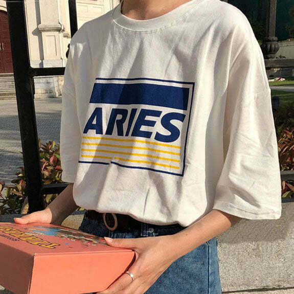 Aries T-Shirt: Y2K & 90s Fashion, Grunge, Retro, Summer Outfits, Baby