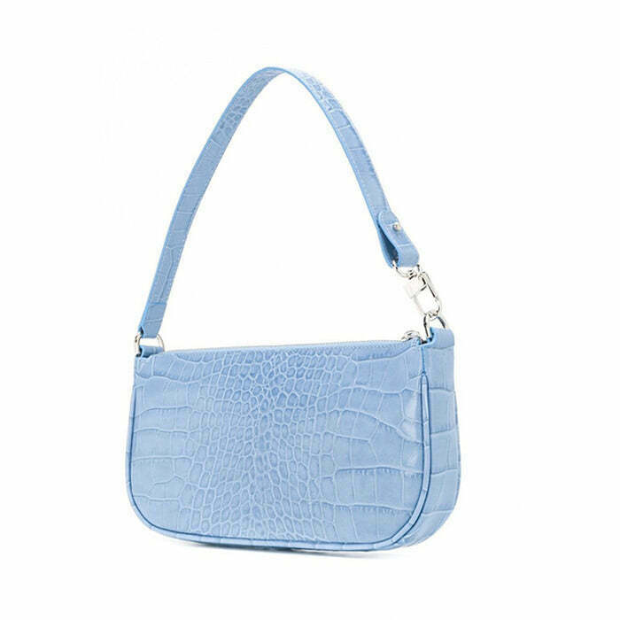 Baby Blue Baguette Bag - Y2K & 90s Fashion, Grunge, Retro, Summer & Party