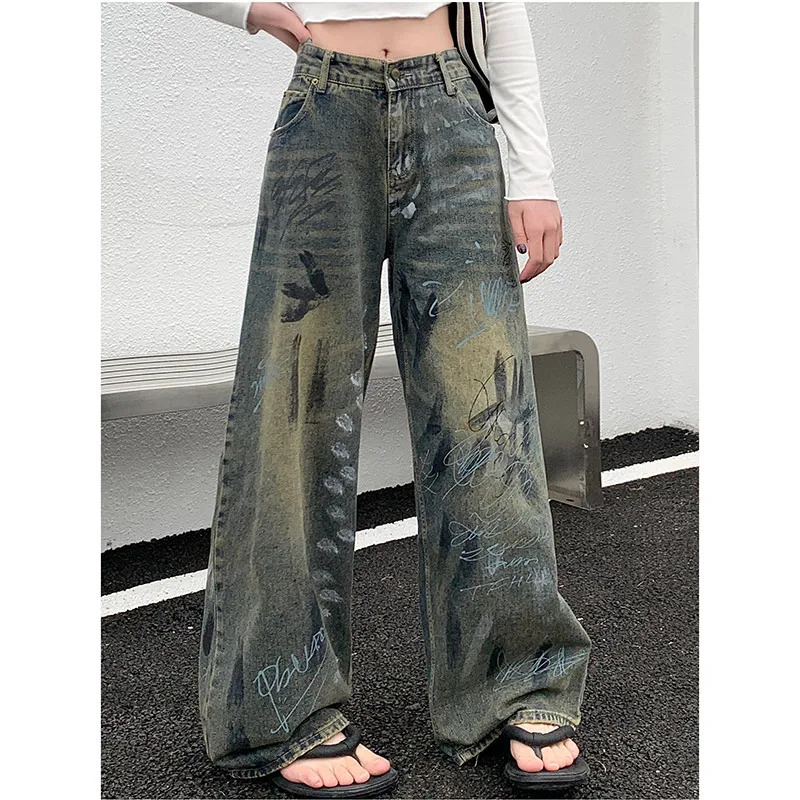 Blue Oversize Jeans Vintage High Waist Cowboy Pants - Y2K 90s Aesthetic Grunge Outfit