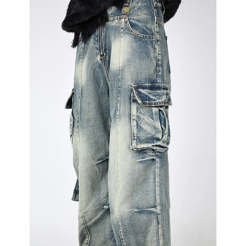 Blue Women's Y2K High Waist Jeans - Hip Hop Streetwear Fashion