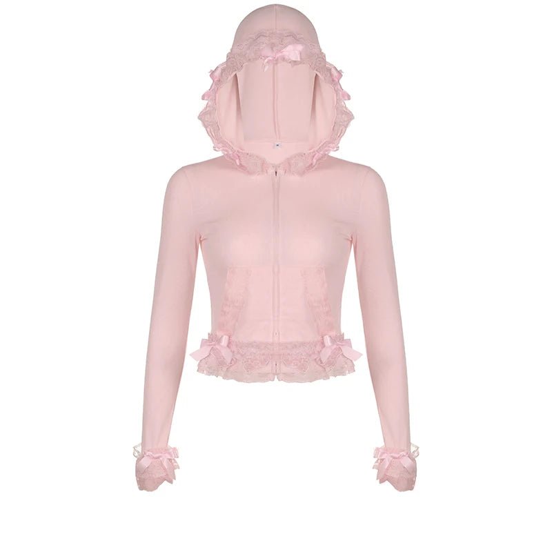 Blush Blossom Hoodie - Y2K & 90s Fashion, Grunge, Retro, Summer Outfits, Y2