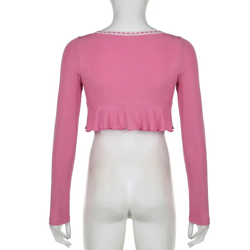 Bubblegum Charm Crop Top - Y2K Summer Grunge, 90s Fashion, Retro Y2K Party Outfit