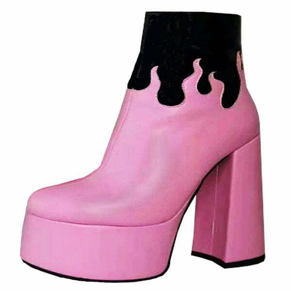 Bubblegum Pink Boots - Y2K & 90s Fashion, Grunge, Retro, Summer & Party Outfits