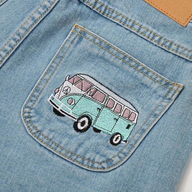 California Dreamin' Embroidery Shorts - Y2K Summer, 90s Fashion, Grunge, Retro, Pastel