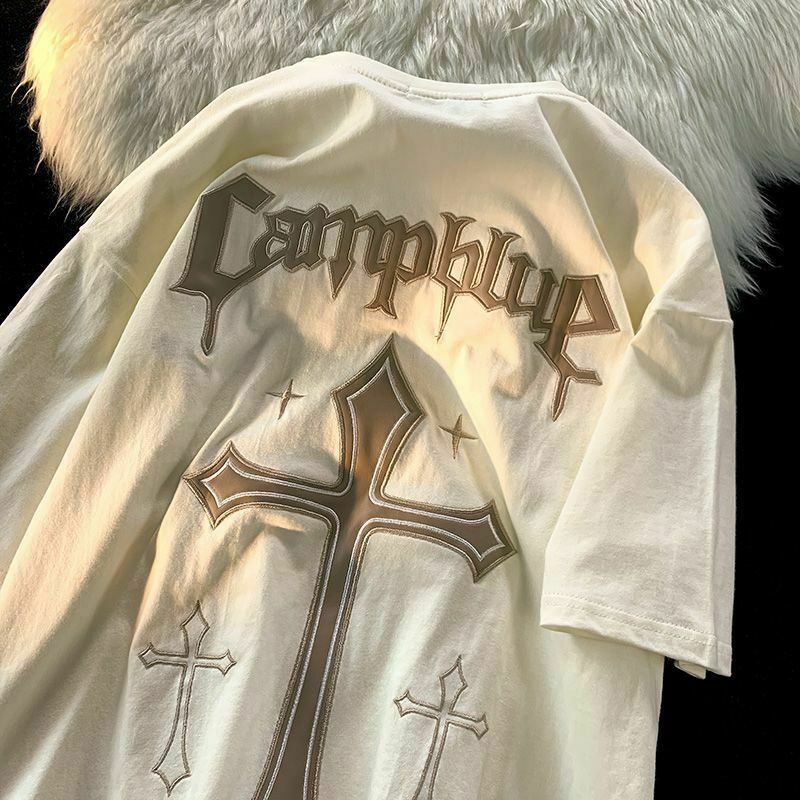 "CAMPBLUE Y2K Grunge Baby Tee - Retro 90s Summer Outfit, Pastel Goth, Y2K