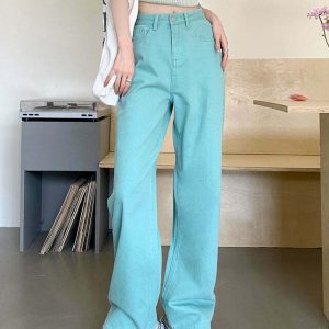 Candy Cloud High Waist Jeans - Y2K & 90s Fashion, Grunge, Retro, Summer & Party Outfits