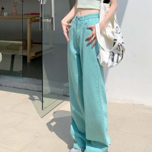 Candy Cloud High Waist Jeans - Y2K & 90s Fashion, Grunge, Retro, Summer & Party Outfits