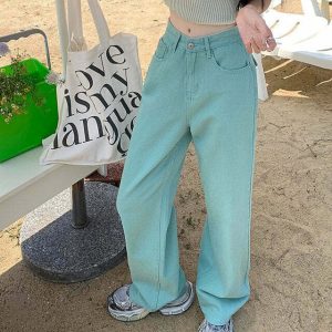 Candy Cloud High Waist Jeans - Y2K & 90s Fashion, Grunge, Retro, Summer & Party Outfits