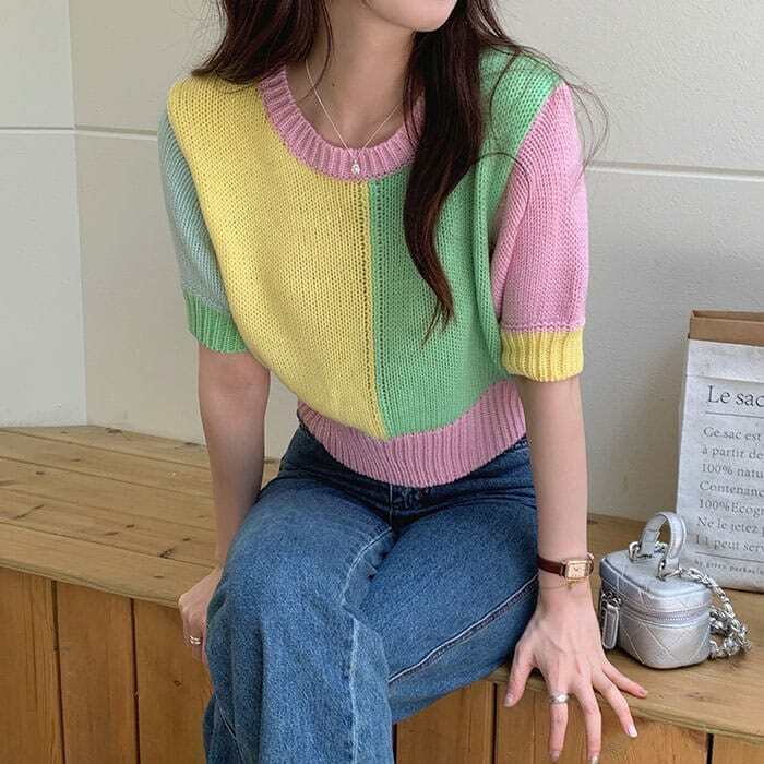 Candy Fairy Pastel Knit Top - Y2K Summer Grunge, 90s Retro, Baby Tees, Y2