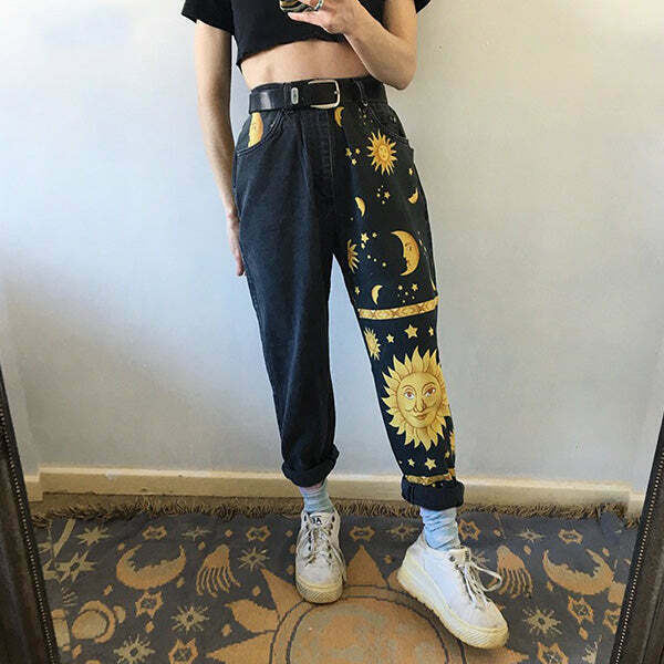 Celestial Magic Mom Jeans - Y2K & 90s Fashion, Grunge, Retro, Summer & Party Out