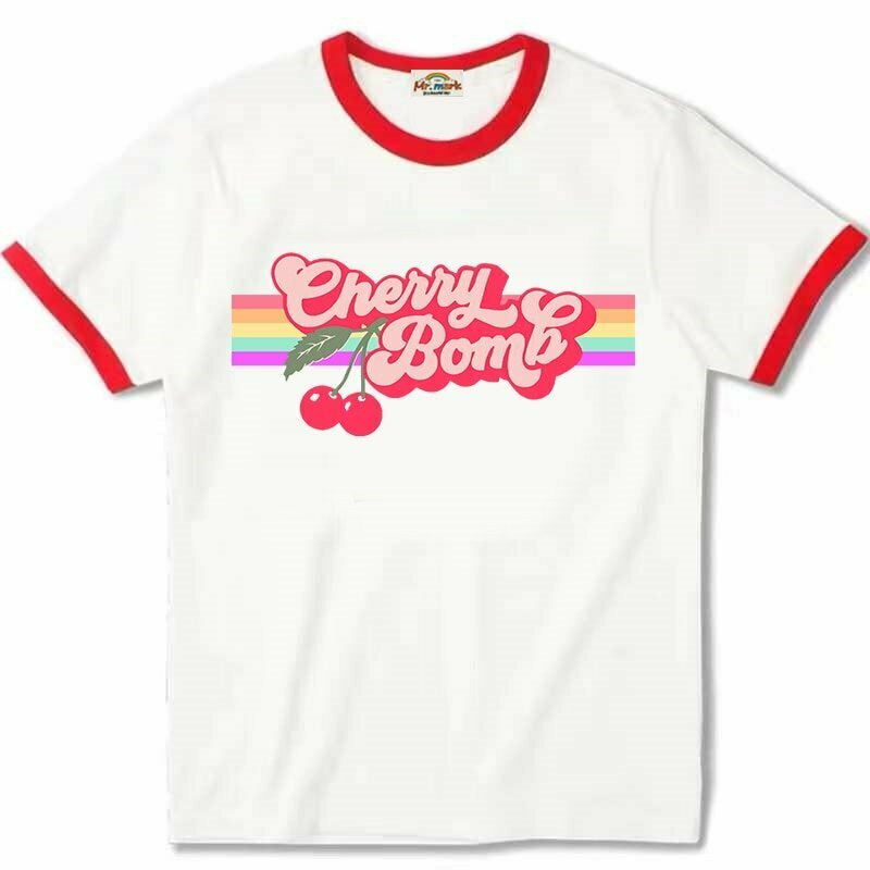 Cherry Bomb Aesthetic T-shirt - Y2K & 90s Fashion, Grunge, Retro, Pastel Goth,