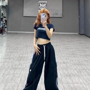 Chic Wide Leg Y2K Pants - Retro 90s Grunge Summer Outfit, Y2K Fashion, Pastel