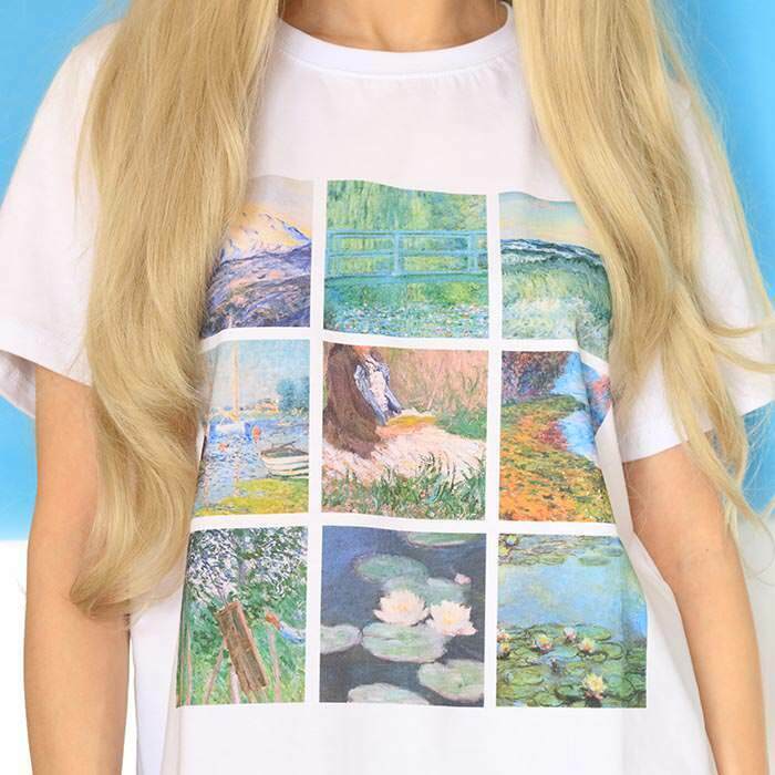 Claude Monet Tee - Y2K Summer Grunge, 90s Retro Style, Baby Tees, Y2K Pop