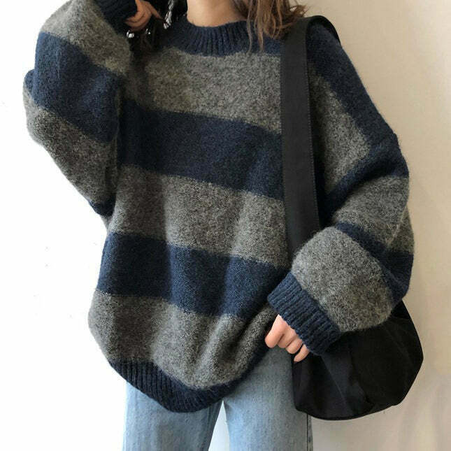 Cozy Days Striped Sweater - Y2K & 90s Fashion, Grunge, Retro, Summer & Party