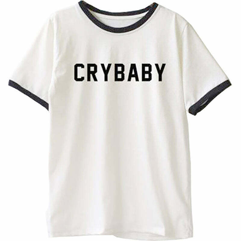 Crybaby T-Shirt - Y2K & 90s Fashion, Grunge, Retro, Baby Tees, Summer &