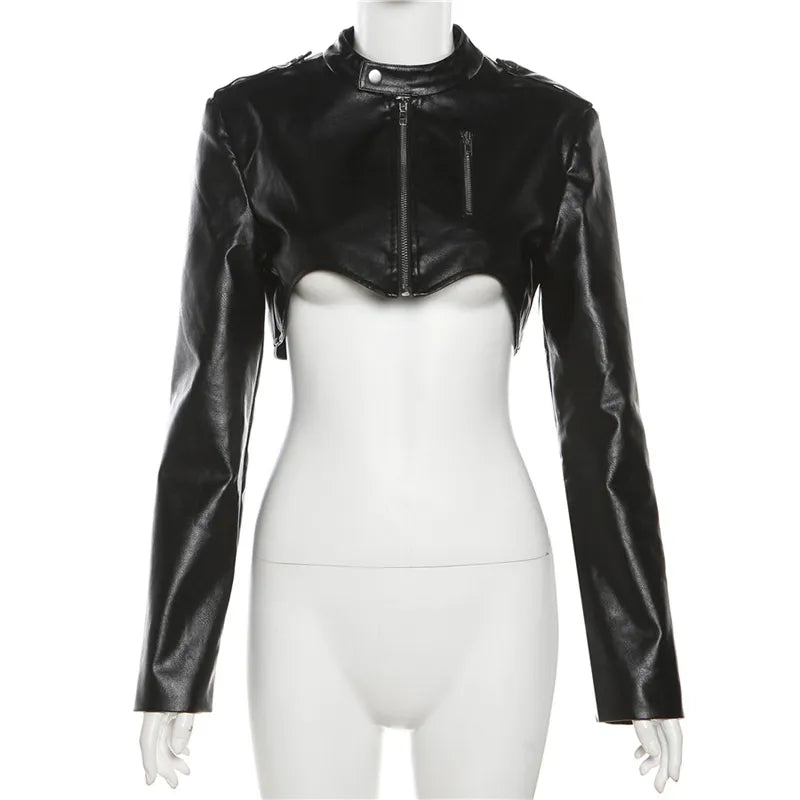 "Cyber Gothic Y2K Zipper Jacket - Retro 90s Grunge, Summer Y2K Outfits, Past