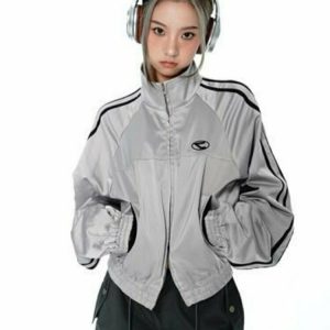 Cyber Y2k Aesthetic Jacket - Retro 90s Grunge, Summer Y2k Outfits, Popstar &