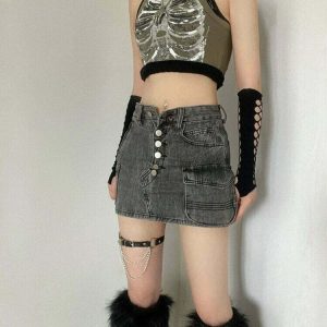 Cyber Y2k Skeleton Crop Top - Retro 90s Grunge, Pastel Goth, and Summer Y2k Out