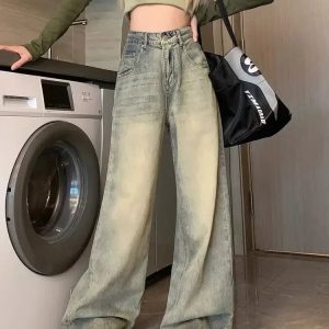 Distressed Wide Leg Jeans - Y2K Baggy Grunge 90s Fashion Retro Summer Outfit