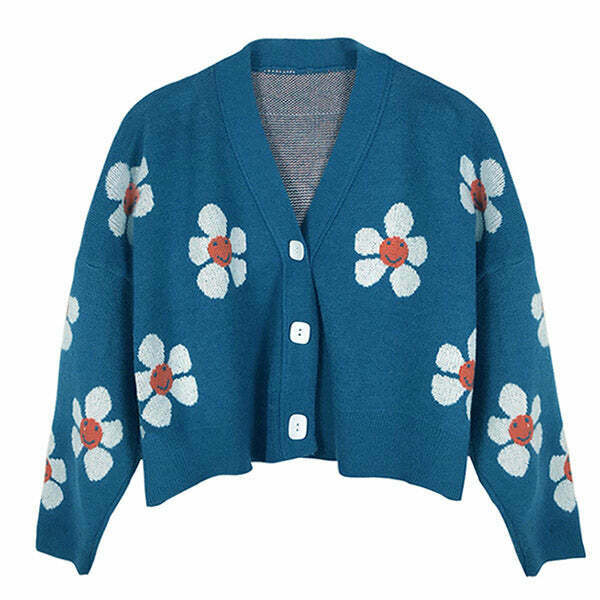 Dreams Of Daisies Cardigan - Y2K & 90s Fashion, Grunge, Retro, Summer