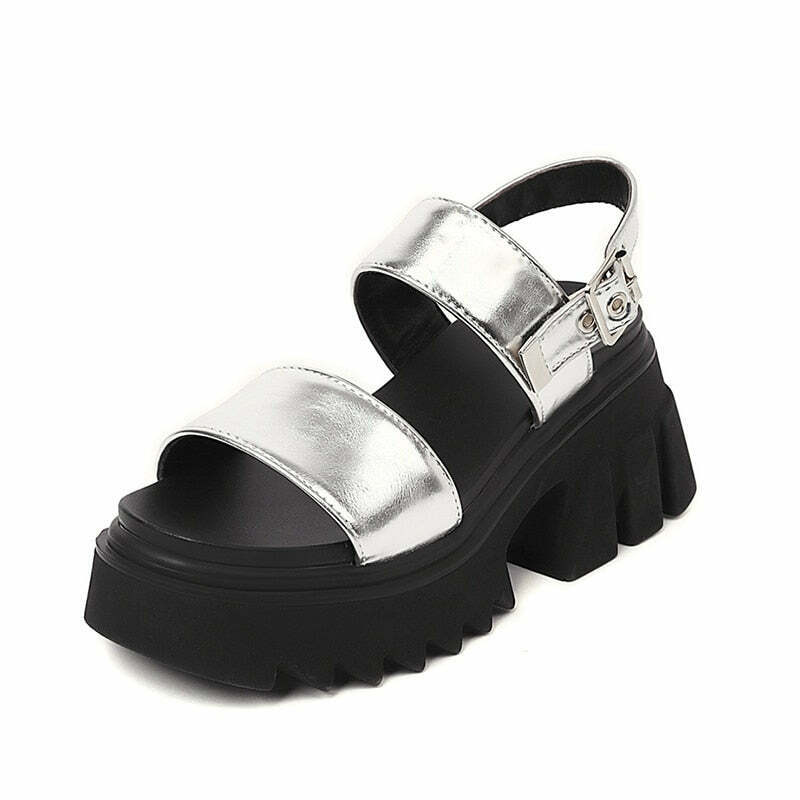 "Edgy Chunky Platform Shoes - Y2K & 90s Fashion, Grunge, Retro, Goth, Summer