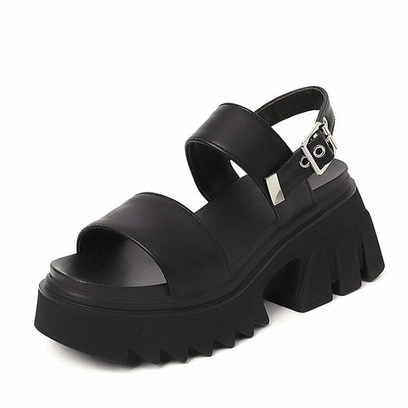 "Edgy Chunky Platform Shoes - Y2K & 90s Fashion, Grunge, Retro, Goth, Summer