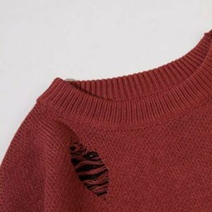 Edgy Knitted Sweater - Y2K & 90s Fashion, Grunge, Retro, Summer & Party Out