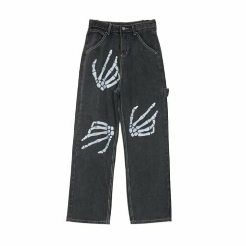 Egirl Goth Wide Leg Pants - Y2K & 90s Fashion, Grunge, Retro, Summer & Party Out