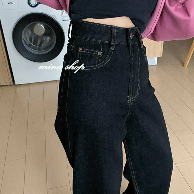 Egirl High Waist Black Denim Pants - Y2K & 90s Grunge Summer Outfits, Retro Hip Hop Fashion