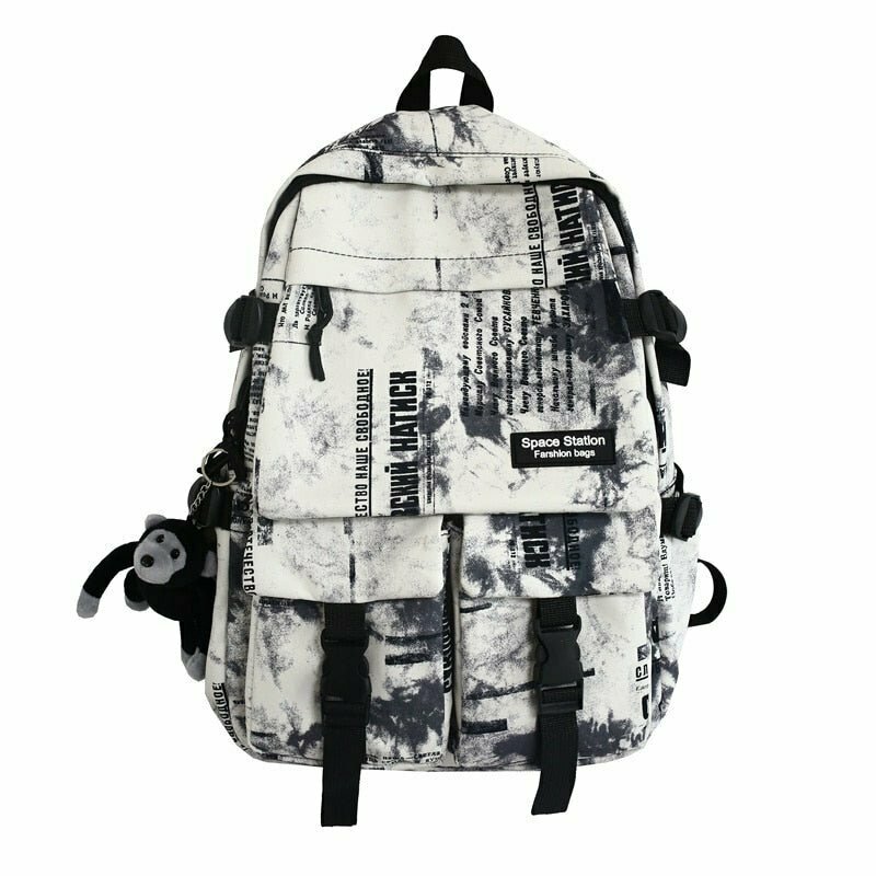 Egirl Y2K Grunge Nylon Backpack - 90s Retro Style, Pastel Goth, Summer & Party Outfits