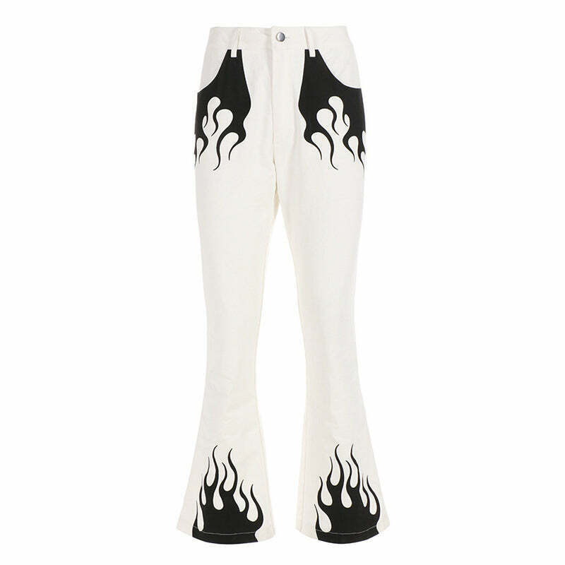 Flamin' Flared Trousers - Y2K & 90s Fashion, Grunge, Retro, Summer