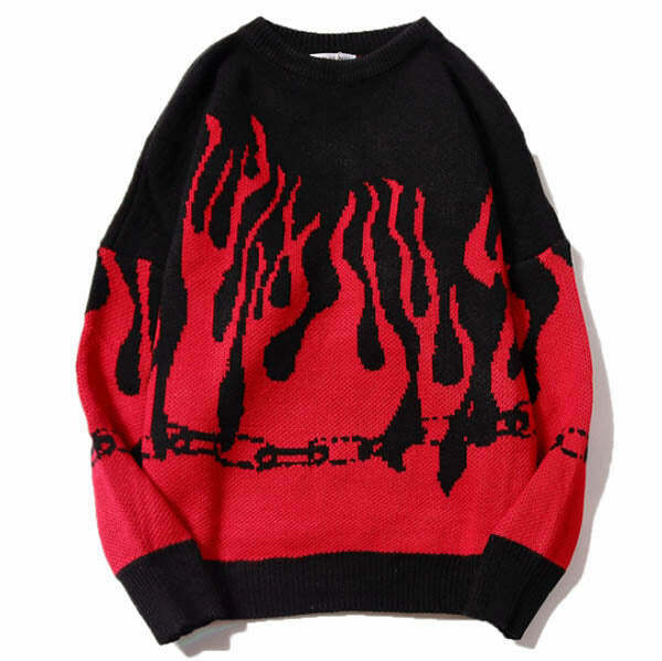 Flamin' Sweater - Y2K & 90s Fashion, Grunge, Retro, Summer Outfits,