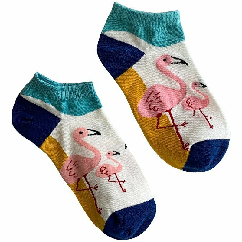 Flamingos Cute Socks 5 Pairs - Y2K & 90s Fashion, Grunge, Retro, Past