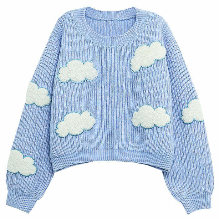 Gone Dreaming Cloud Sweater - Y2K & 90s Fashion, Grunge, Retro, Pastel Goth,