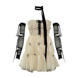 Gothic Ballerina Dreams Dress - Y2K Grunge, 90s Fashion, Retro Summer & Party Out