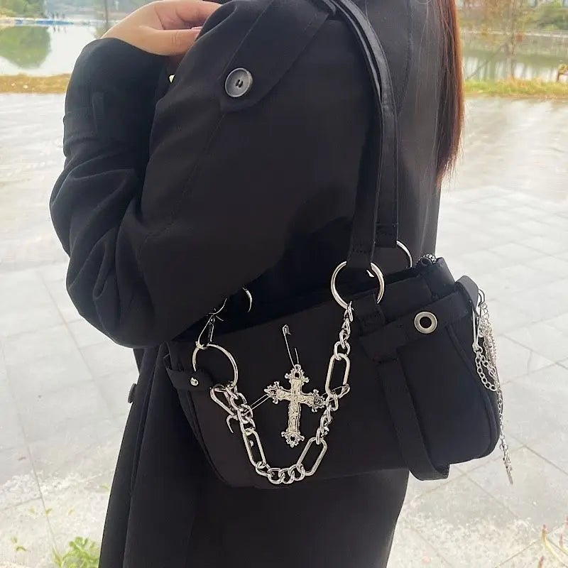 Gothic Y2K Shoulder Bag - Metal Punk Grunge 90s Fashion Retro Style Accessory