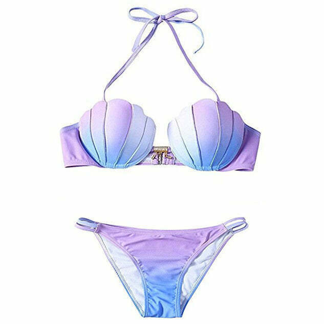 Gradient Mermaid Bikini - Y2K Summer Outfits, 90s Fashion, Grunge, Retro Style, Y2K